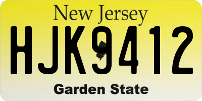 NJ license plate HJK9412
