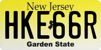 NJ license plate HKE66R