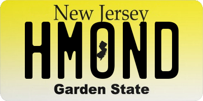 NJ license plate HMOND