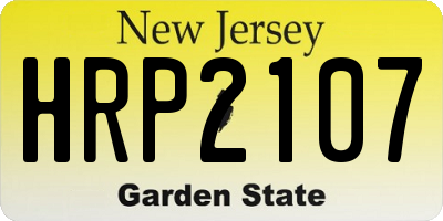 NJ license plate HRP2107