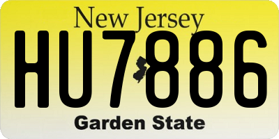 NJ license plate HU7886