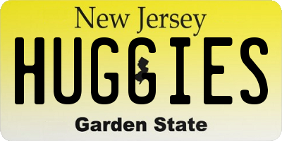 NJ license plate HUGGIES