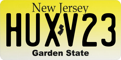 NJ license plate HUXV23