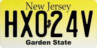 NJ license plate HXO24V