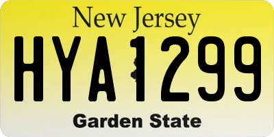 NJ license plate HYA1299