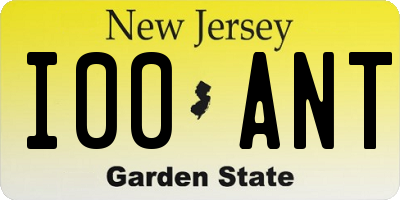 NJ license plate I00ANT