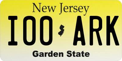 NJ license plate I00ARK