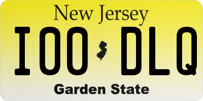NJ license plate I00DLQ