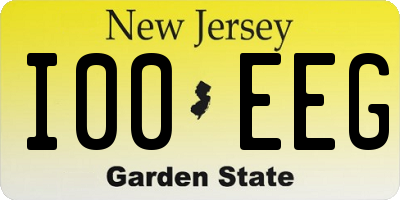 NJ license plate I00EEG