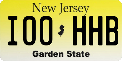 NJ license plate I00HHB