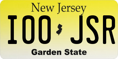 NJ license plate I00JSR