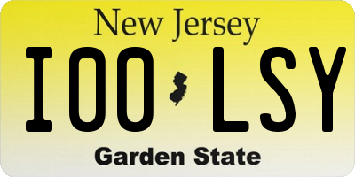NJ license plate I00LSY