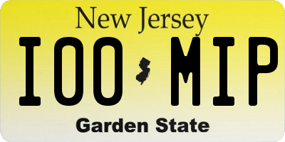 NJ license plate I00MIP