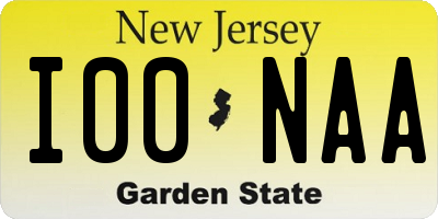 NJ license plate I00NAA