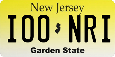 NJ license plate I00NRI