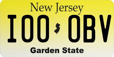 NJ license plate I00OBV