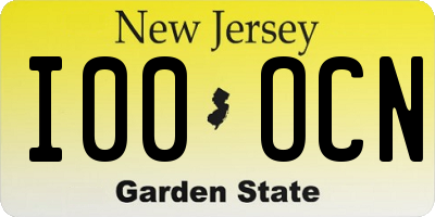 NJ license plate I00OCN
