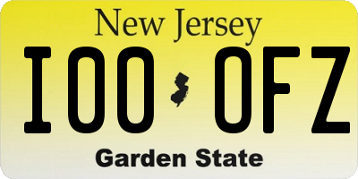 NJ license plate I00OFZ