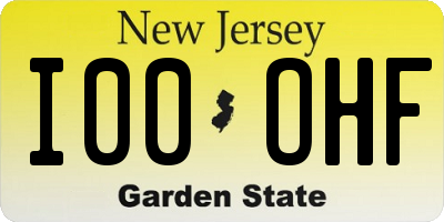 NJ license plate I00OHF