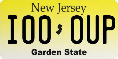 NJ license plate I00OUP