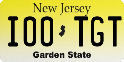 NJ license plate I00TGT