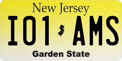 NJ license plate I01AMS