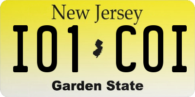 NJ license plate I01COI