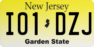 NJ license plate I01DZJ