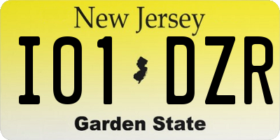 NJ license plate I01DZR