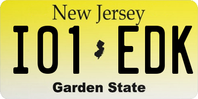 NJ license plate I01EDK