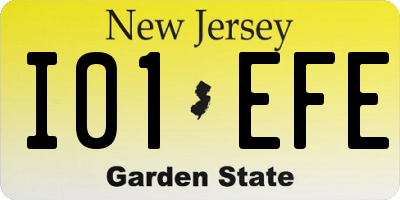 NJ license plate I01EFE