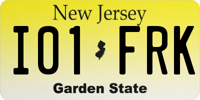 NJ license plate I01FRK