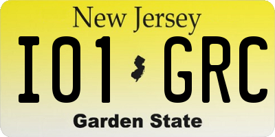 NJ license plate I01GRC