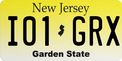 NJ license plate I01GRX
