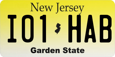 NJ license plate I01HAB