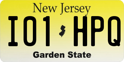 NJ license plate I01HPQ
