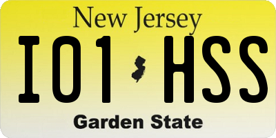 NJ license plate I01HSS