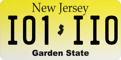 NJ license plate I01IIO