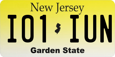 NJ license plate I01IUN