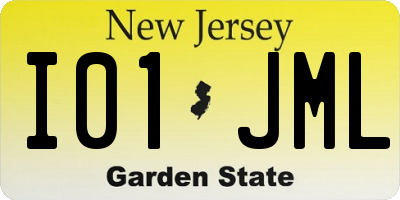 NJ license plate I01JML