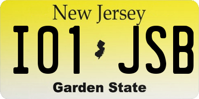 NJ license plate I01JSB
