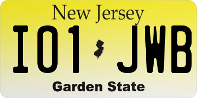 NJ license plate I01JWB