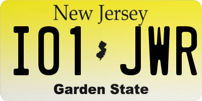 NJ license plate I01JWR