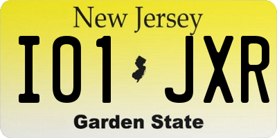 NJ license plate I01JXR