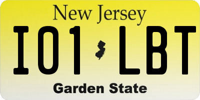 NJ license plate I01LBT