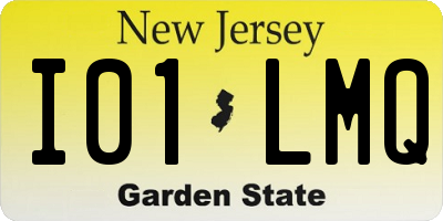NJ license plate I01LMQ