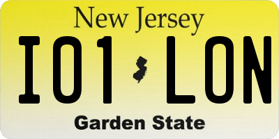 NJ license plate I01LON