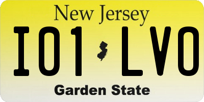NJ license plate I01LVO