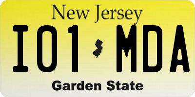 NJ license plate I01MDA