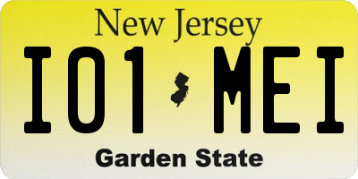 NJ license plate I01MEI